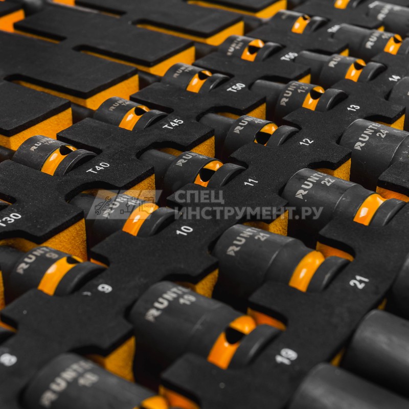 Набор ударных головок с аксессуарами RUNTEC 1/2", 8-32 мм, CrMo в ложементе EVA, 51 предмет