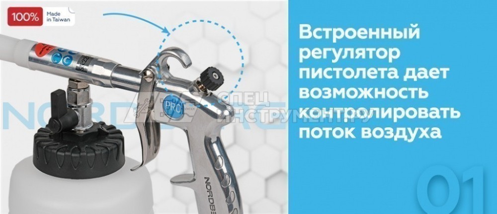 Пистолет моющий с гибкой вращающейся насадкой