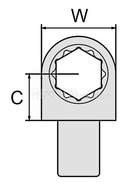 Насадка трещоточная 1/2" (72 зуба) для динамометрического ключа 9х12 (JTC-6832,6833)