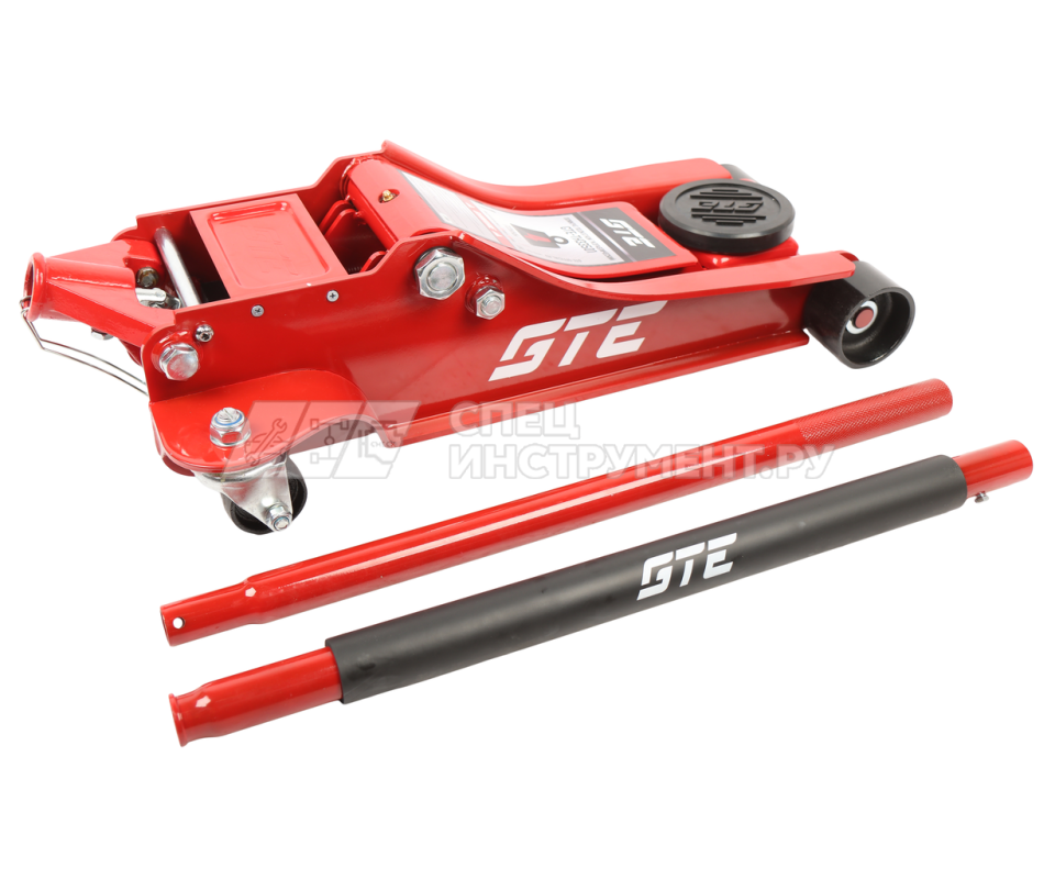 Домкрат подкатной гидравлический двухпоршневой 4т (h min-112мм, h max-505мм) GTE /1