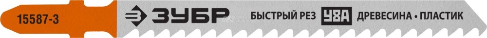 Полотна ЗУБР "ПРОФЕССИОНАЛ", T111C, для эл/лобзика, Cr-V, по дереву и пластику, T-хвост., шаг 3мм, 75мм, 2шт