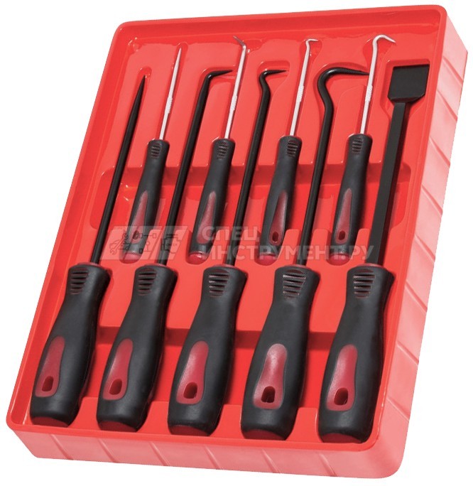 Набор для демонтажа сальников: крючки, шило, скребок 9пр.(L: 160, 260мм), в блистере