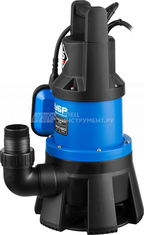 ЗУБР Профессионал НПГ-Т3-1300, дренажный насос для грязной воды (d частиц до 35мм), 1300