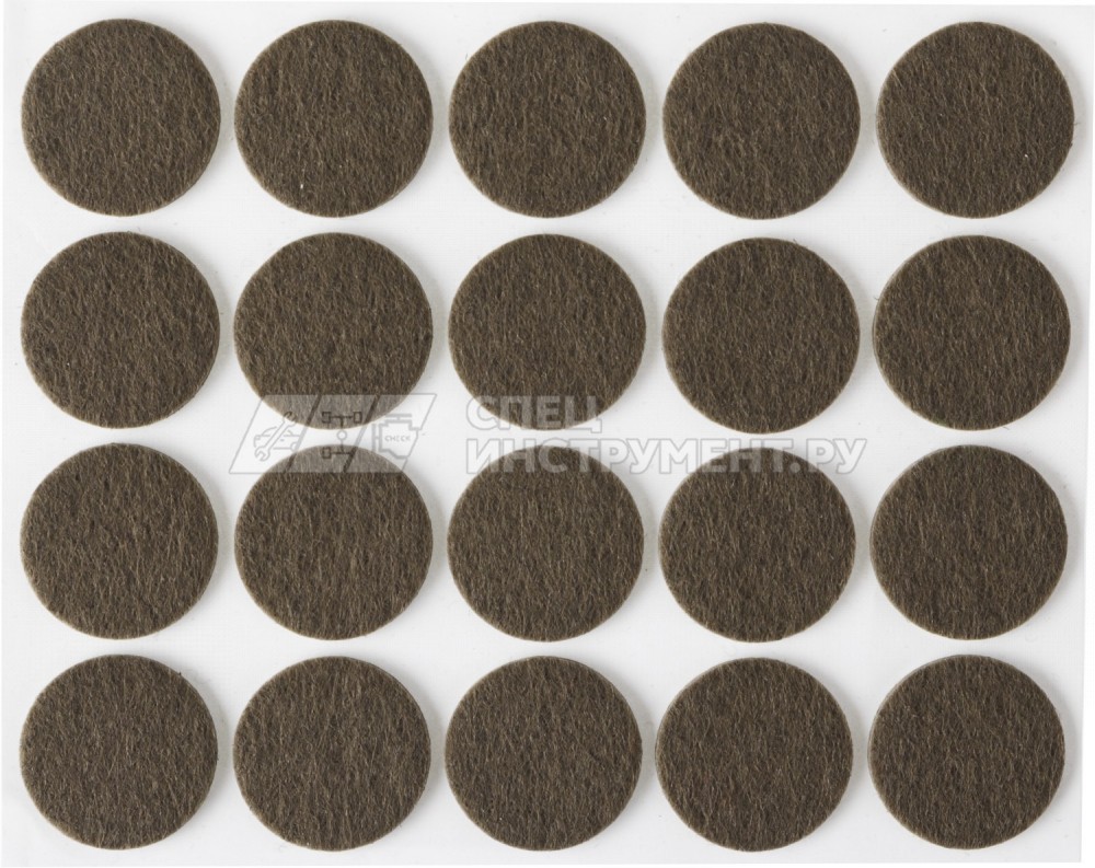 Накладки STAYER "COMFORT" на мебельные ножки, самоклеящиеся, фетровые, коричневые, круглые - диаметр 22 мм, 20 шт
