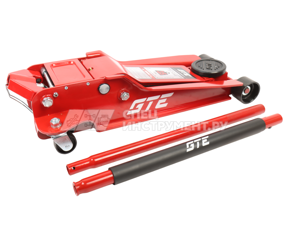 Домкрат подкатной гидравлический двухпоршневой 3,5т (h min-95мм, h max-552мм) GTE /1