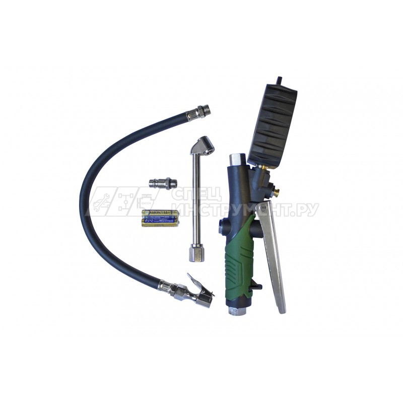 Пистолет для подкачки шин с цифровым манометром, шлангом и жестким удлинителем для грузовых а/м(0-14bar;psi,bar,kpa,kg/cm2; раб. t -18 +40гр)