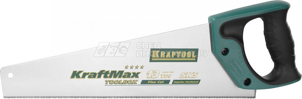 Ножовка универсальная (пила) KRAFTOOL "TOOLBOX" 13 TPI, 350 мм, специальный зуб, компактная, точный рез