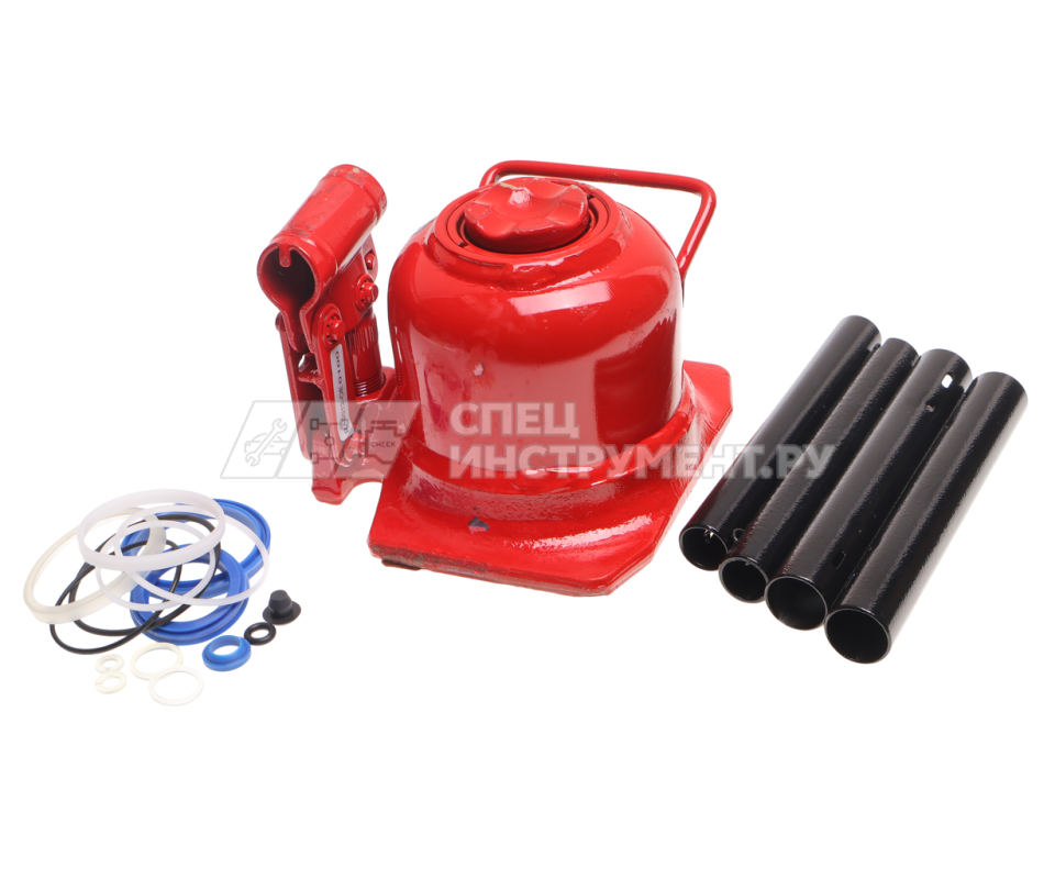 Домкрат гидравлический бутылочный низкопрофильный с двумя штоками 10т (h min-125мм, h max-215мм, ход штока-90мм) GTE /1/6