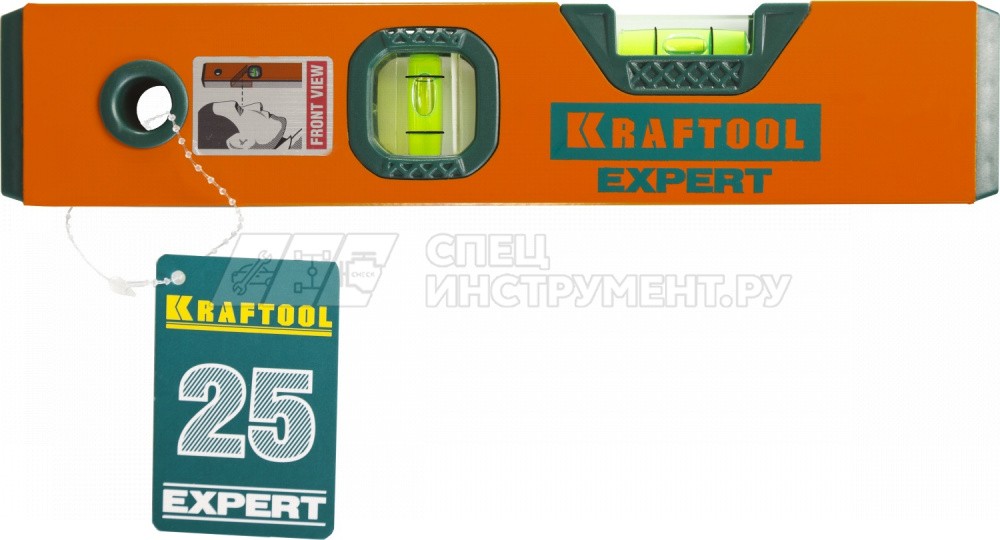 Уровень KRAFTOOL "EXPERT" "ProKRAFT" коробчатый, 2 ампулы, высокочувствит (0,35мм/м), работоспособ -65С/+ 65С, 250мм
