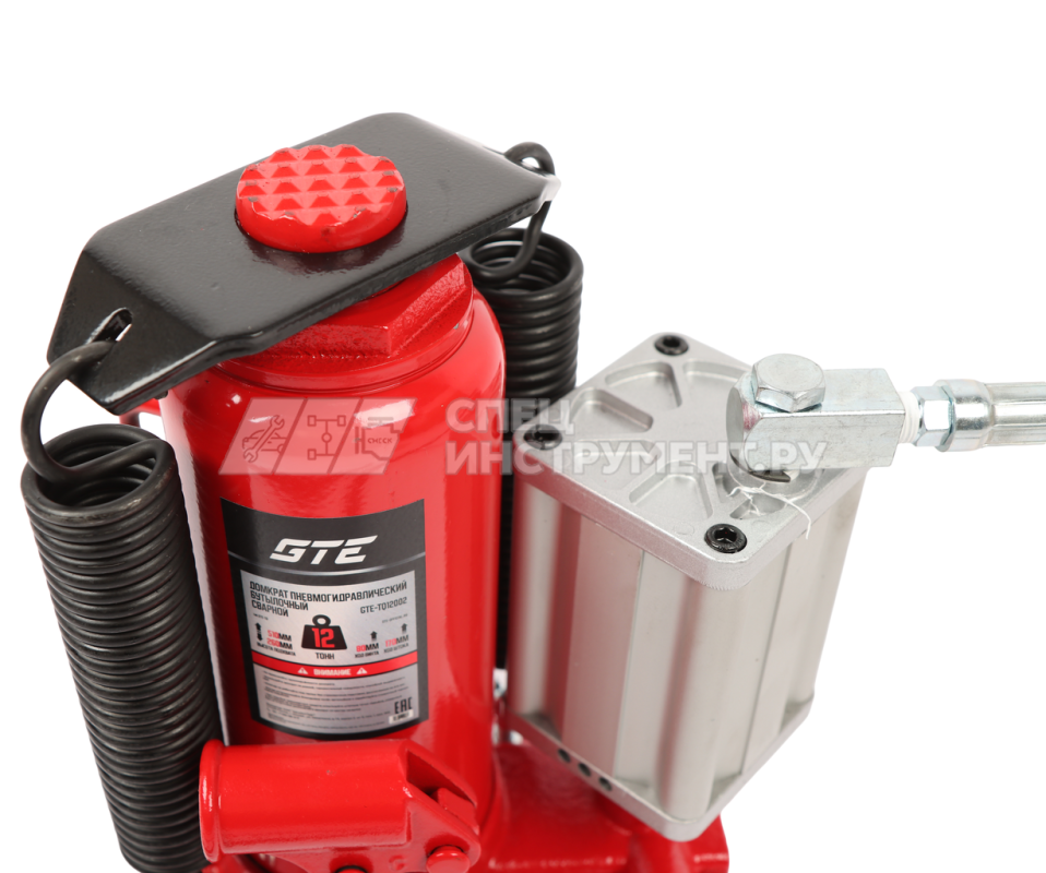 Домкрат пневмогидравлический бутылочный 12т (h min-260мм, h max-510мм, ход штока-170мм,  ход винта-80мм) GTE /1/6