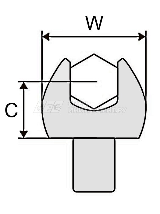 Насадка рожковая 22мм, для динамометрического ключа 9х12 (JTC-6832,6833)
