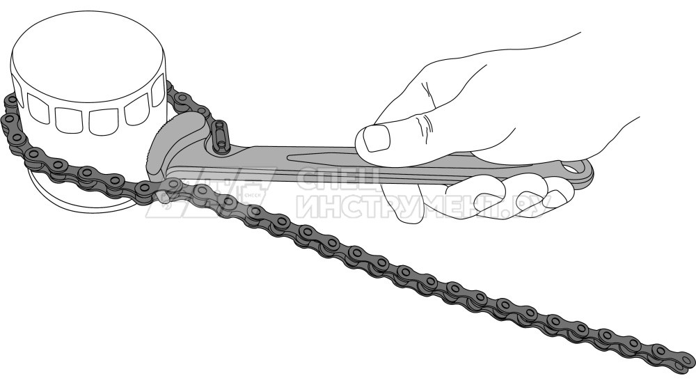 Ключ цепной для непрофилированных деталей, диапазон 60-120 мм, 230 мм