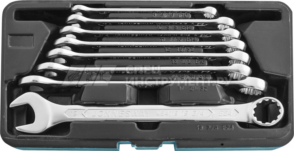 Набор ключей гаечных комбинированных с профилем SUPER TECH в кейсе, 8-19 мм, 8 предметов