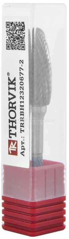 TRRBH10250670-2  Борфреза твердосплавная пламевидная, тип H, 10 мм, двойная насечка, в боксе