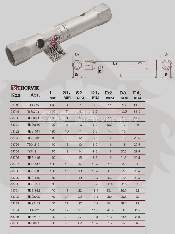 TBSS12TB Набор ключей трубчатых в сумке, 6-32 мм, 12 предметов