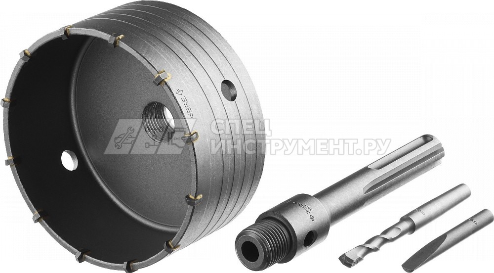 Коронка по бетону ЗУБР "ПРОФЕССИОНАЛ" с державкой SDS-Max, 125 мм