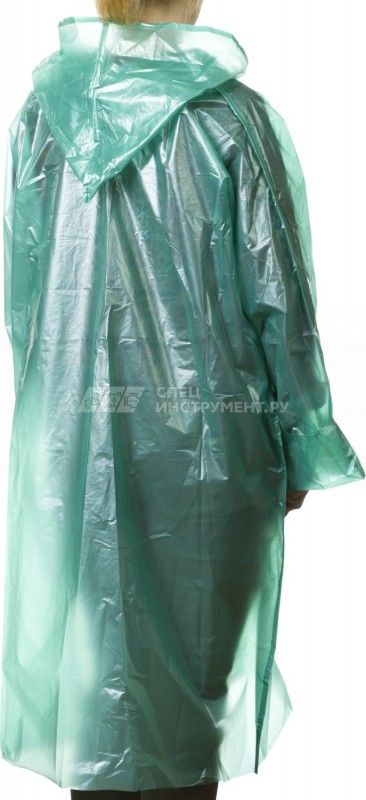 Плащ-дождевик STAYER "MASTER", материал - полиэтилен, универсальный размер, зеленый цвет
