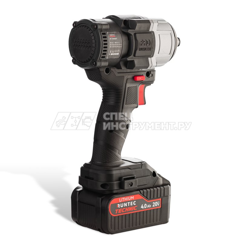 Гайковерт ударный аккумуляторный RUNTEC TECHNIC 1/2", 20В, 2*4Ач, 800Нм