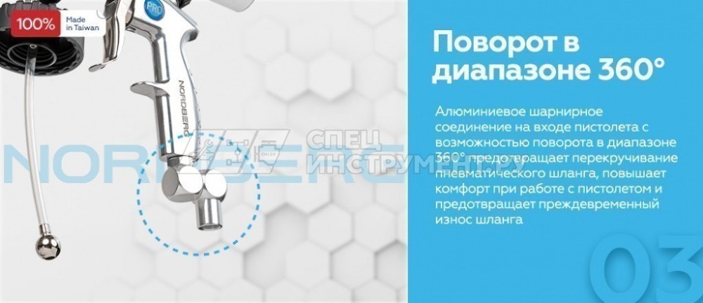 Пистолет моющий с гибкой вращающейся насадкой