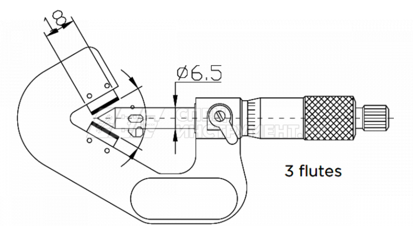 Микрометр с призматической пяткой 60° 0,01 мм, 20-35 mm
