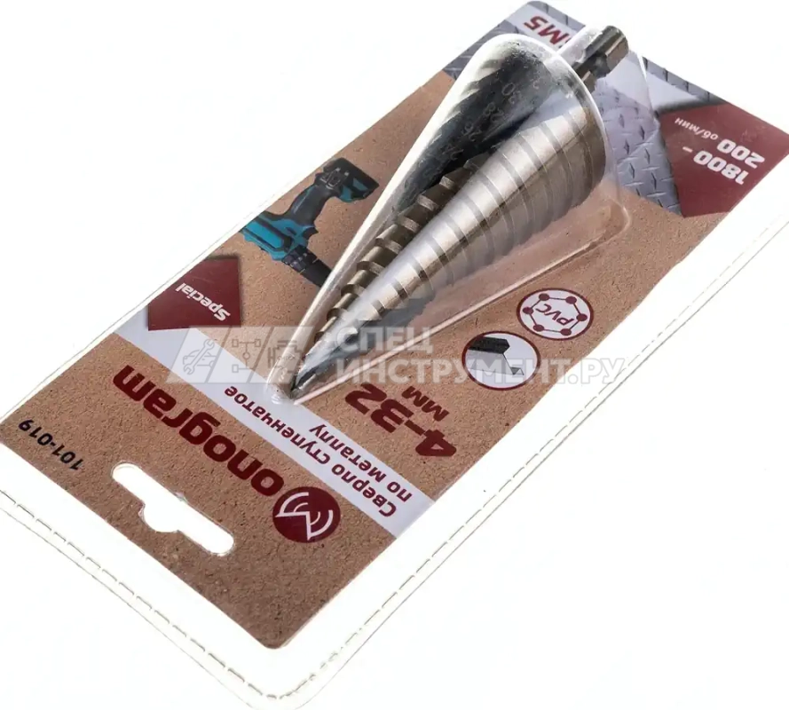 Сверло ступ. по мет. витое 4-32мм, 15 ступ.,шаг 2мм, Р6М5, Hex 1/4", MONOGRAM Special 101-019