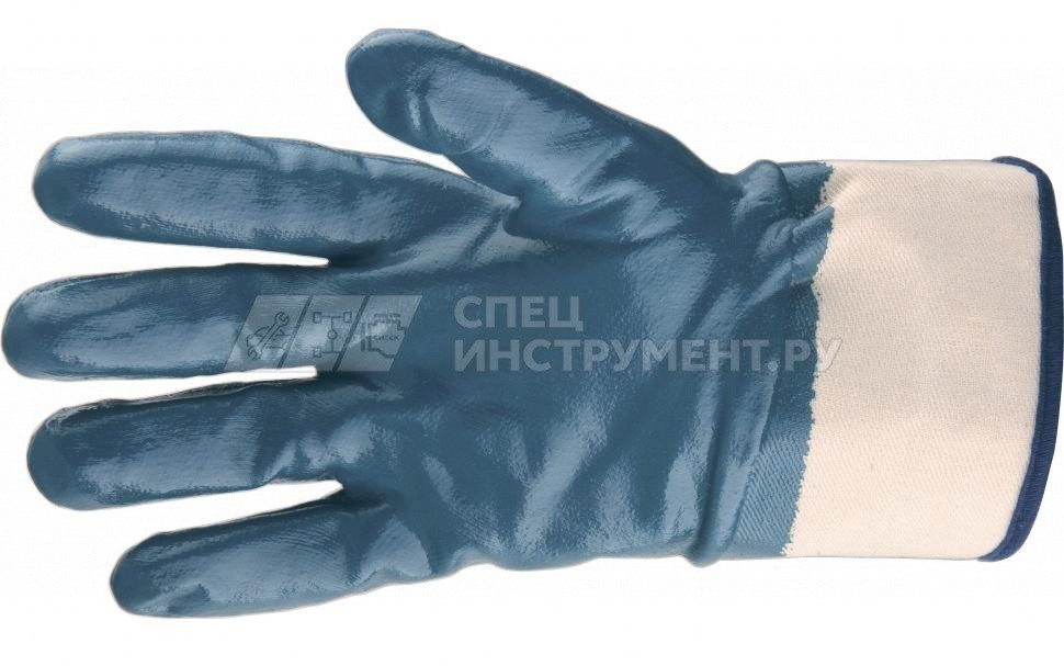 Перчатки трикотажные с обливом из бутадиен-нитрильного каучука, крага, L