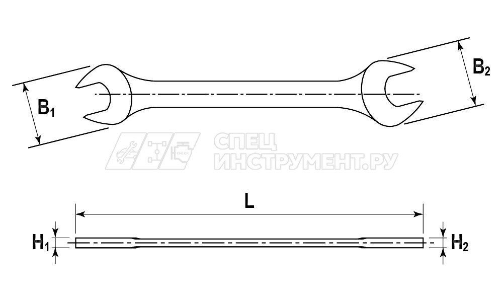 Ключ гаечный рожковый серии ARC, 27х30 мм