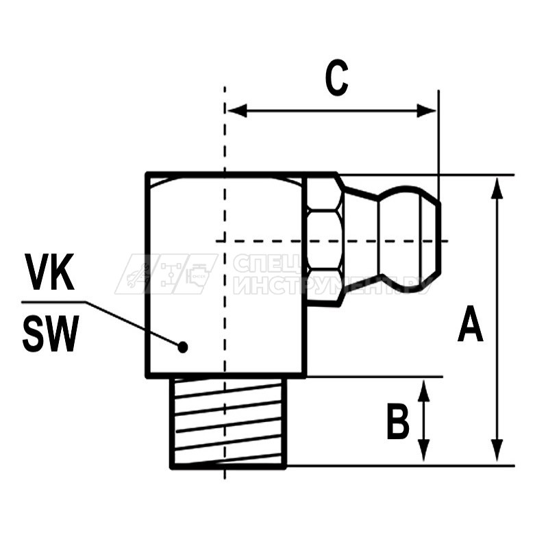 Пресс-масленка H3, 90°, самонарезная резьба F 8 x 1-SFG-VZ-VK-SW 9