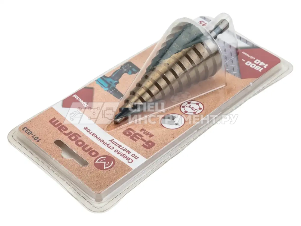 Сверло ступ. по мет. витое 6-39мм, 12 ступ.,шаг 3мм, Р6М5, Hex 1/4", MONOGRAM Special 101-033