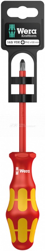 162 i PH VDE SB Отвёртка диэлектрическая крестовая, PH 1 x 80 мм, с держателем-еврослот