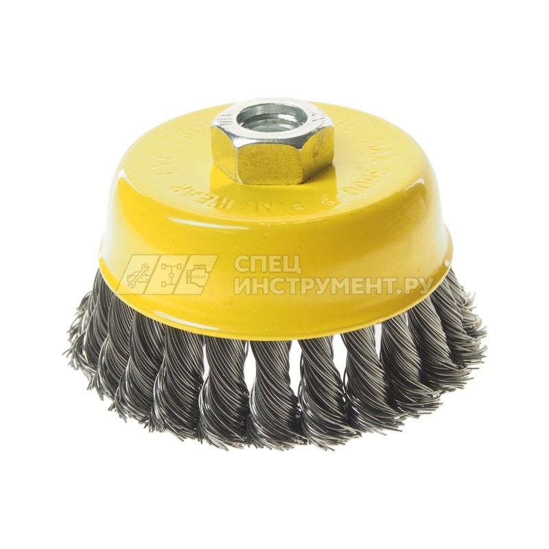 Щетка для УШМ ER-11100: 100мм М14 "Чашка" стальная проволока 0,5мм (макс. 8500 об/мин.) ЭВРИКА