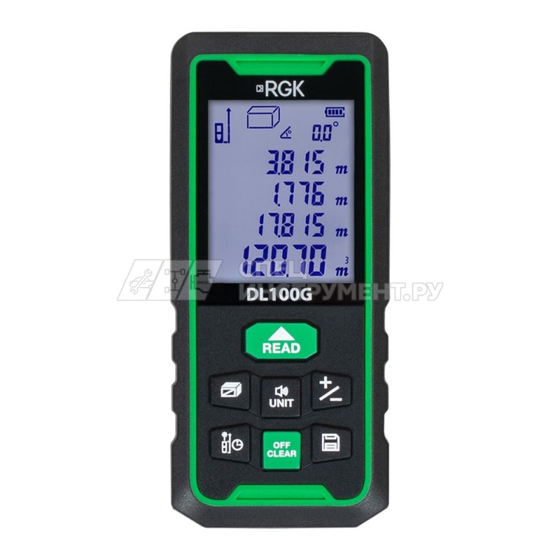 Лазерный дальномер с угломером RGK DL100G С ПОВЕРКОЙ
