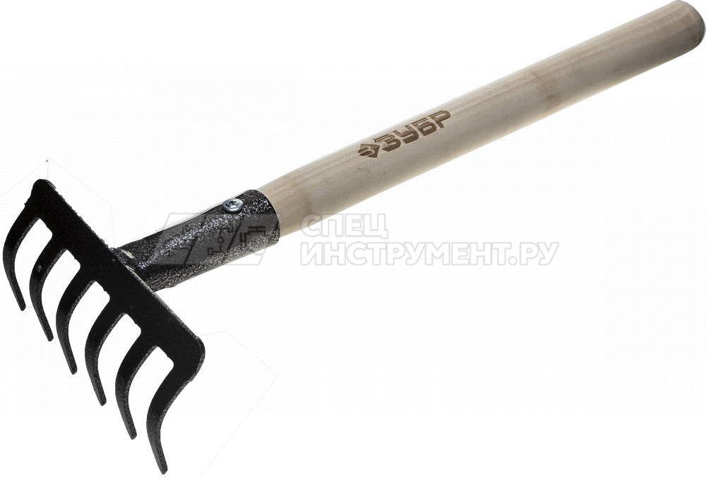 Грабли ЗУБР садовые с малым черенком, 6 прямых зубцов