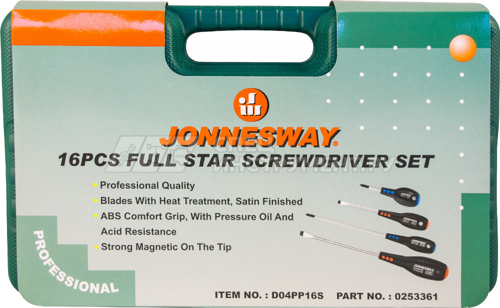 Набор отверток шлиц и крест " FULL STAR" SL 2х50-8х150 PH#1-3, 16 предметов