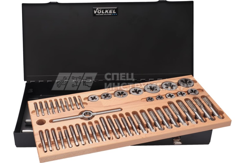 Набор метчиков комплектных и плашек UNC\UNF 1\4-3\4, 35 предметов, металлический кейс