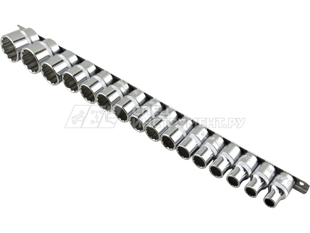 Набор головок 12гр. торцевых на планке 1/2" (10-32мм)