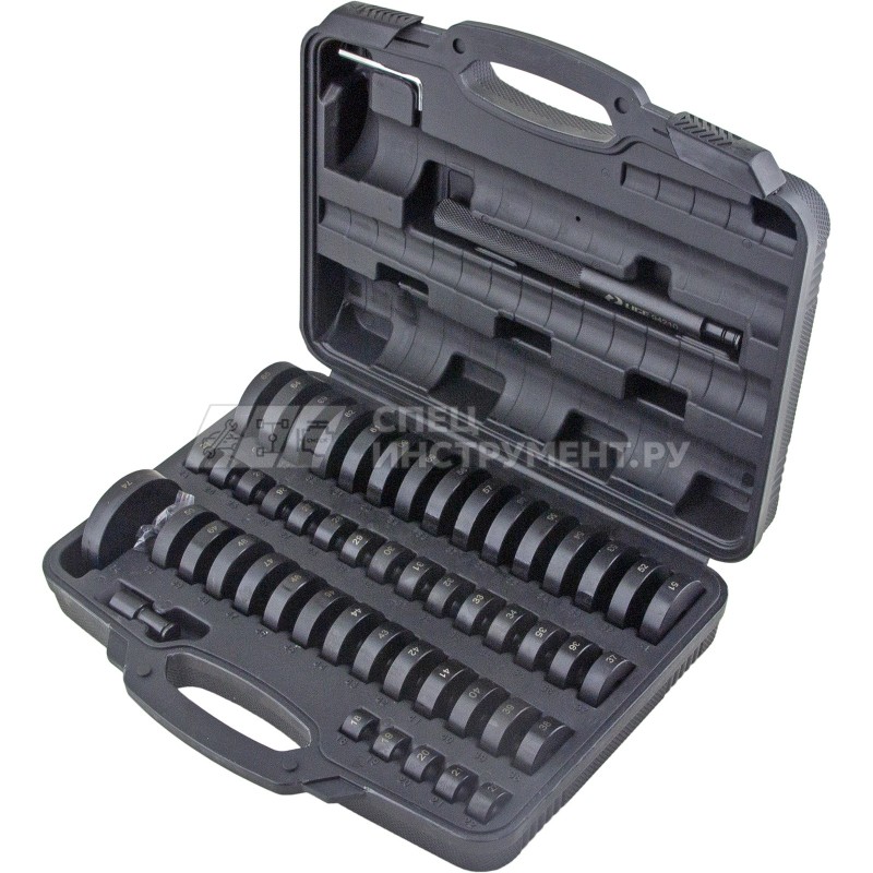 Набор оправок для выпрессовки подшипников, втулок, сальников 52пр. (18-65,74 мм) в кейсе LG-94210 LIGE