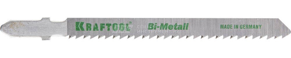 Полотна KRAFTOOL, T101BF, для эл/лобзика, Bi-Metall, по твердому дереву, чистый рез, EU-хвост., шаг 2,5мм, 75мм, 2шт