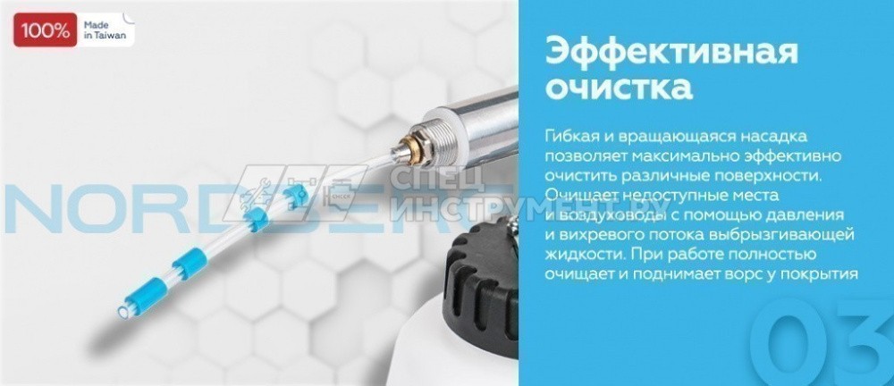 Пистолет моющий с гибкой вращающейся насадкой