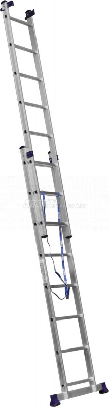 Лестница СИБИН универсальная, трехсекционная со стабилизатором, 8 ступеней