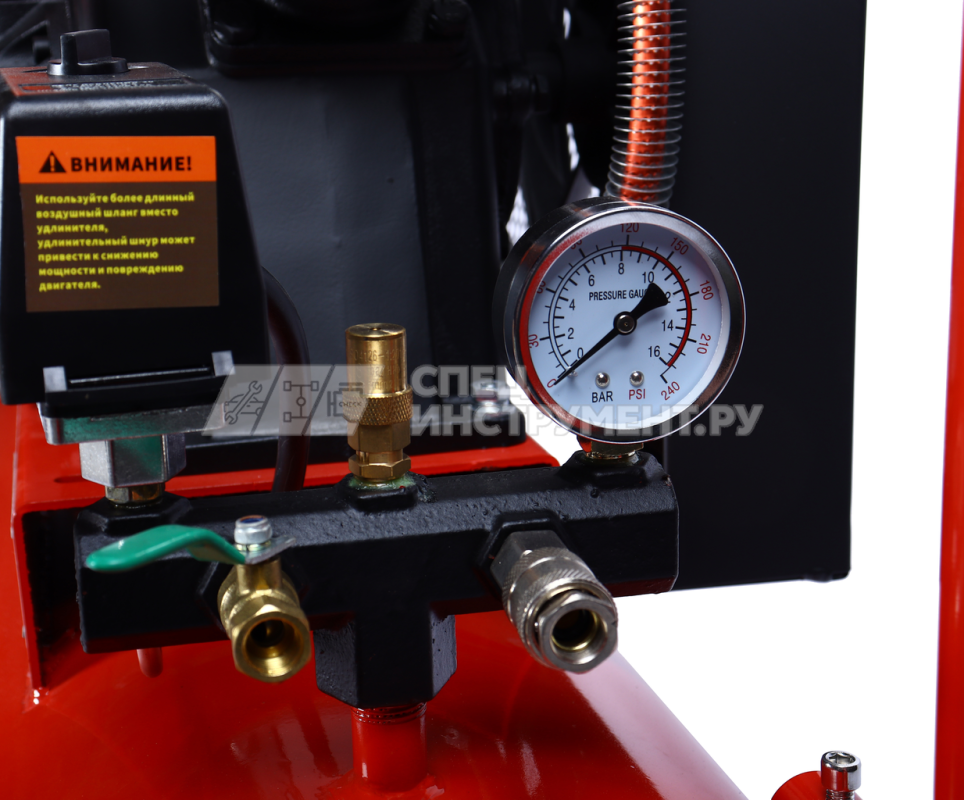 Компрессор поршневой с ременным приводом 220В, ресив. 100л, 500л/мин. GTE
