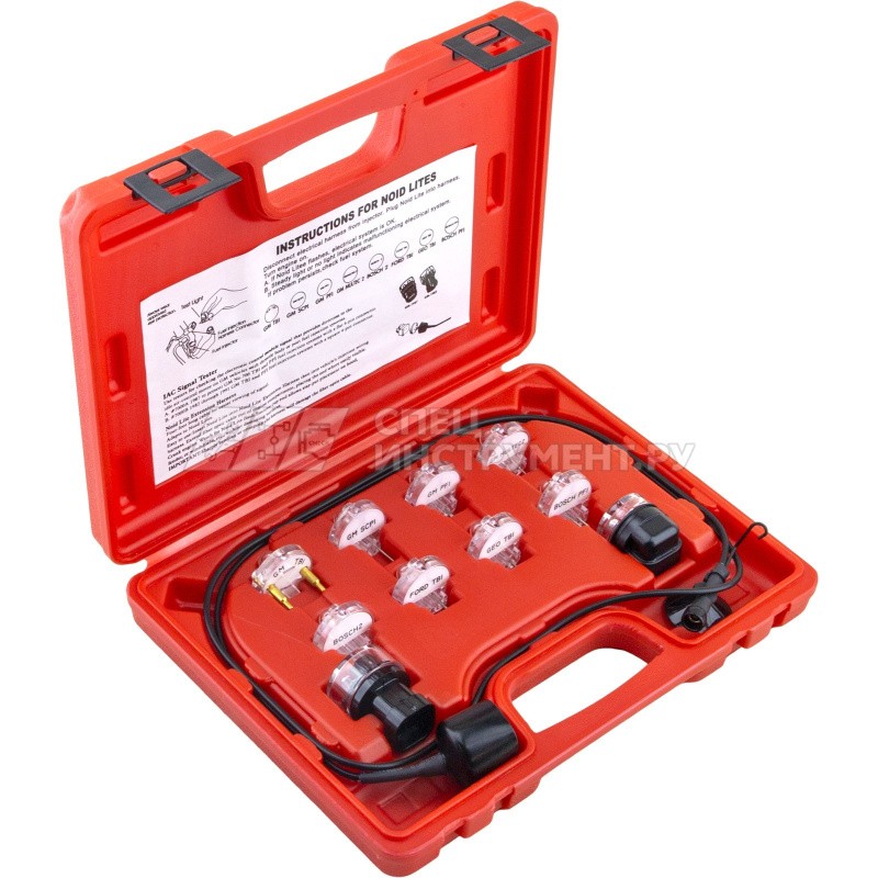 Набор индикаторов и адаптеров для проверки сигналов электронных систем впрыска (TBI, PFI, SCPI, MULTEC2, BOSCH2) в кейсе