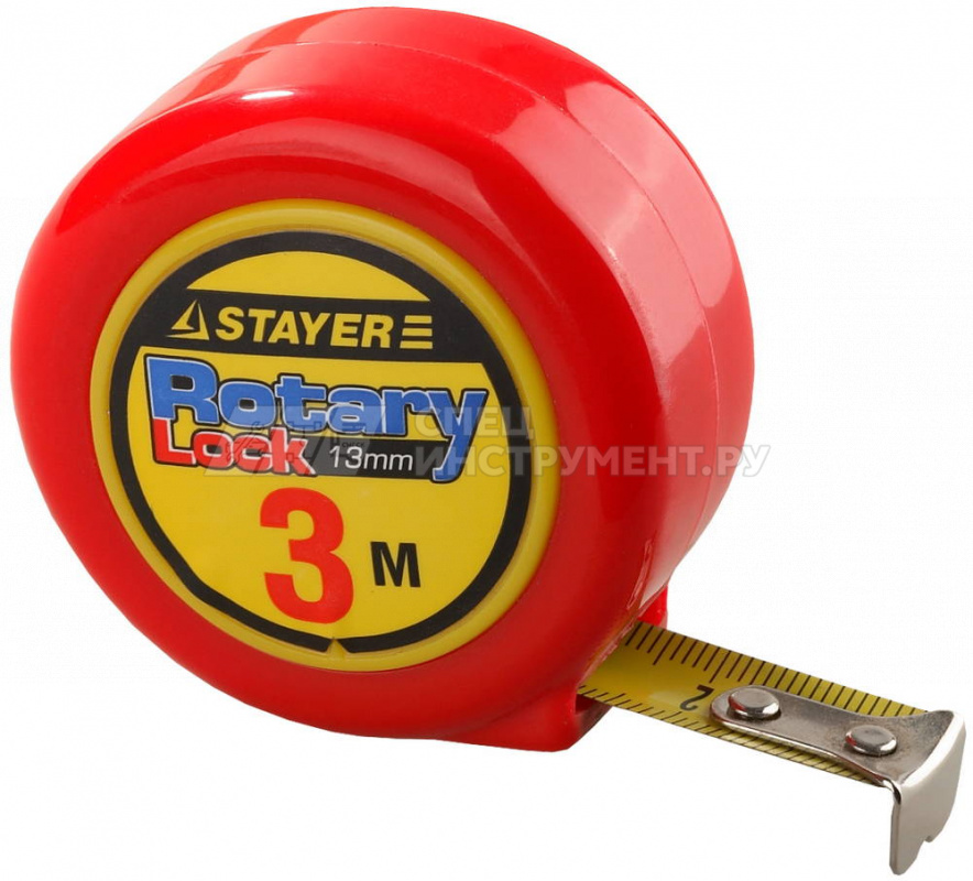 Рулетка STAYER "Rotary Lock", 3мх13мм