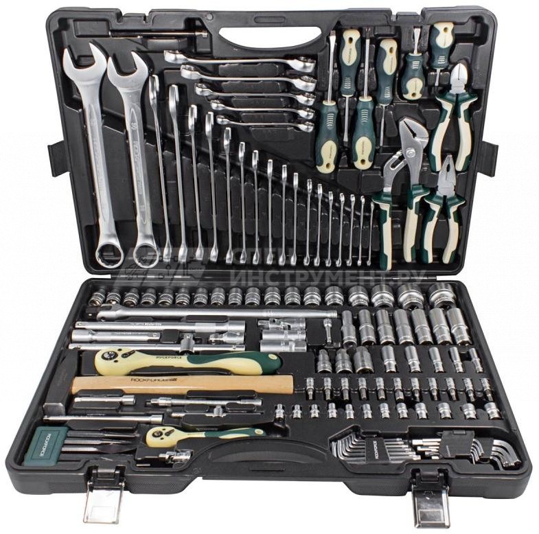 Набор инструмента RF-41282-5: 1/2"&1/4"DR с 6-гранными головками 128пр. ROCKFORCE /1/2 NEW