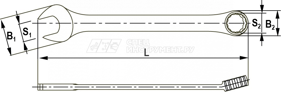 Ключ гаечный комбинированный дюймовый, 1-1/4"
