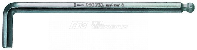 950 PKL Г-образный ключ, хромированный, с шаром, 6 x 180 мм