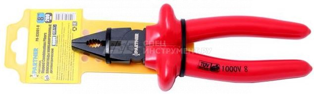 Плоскогубцы комбинированные диэлектрические "Profi" CR-V (1000V) 8"-200мм, на пластиковом держателе