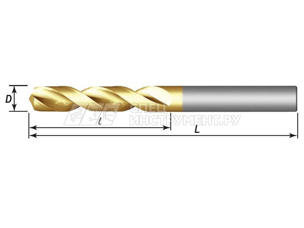 Сверло спиральное по металлу HSS TiN в блистере, d7.0 мм