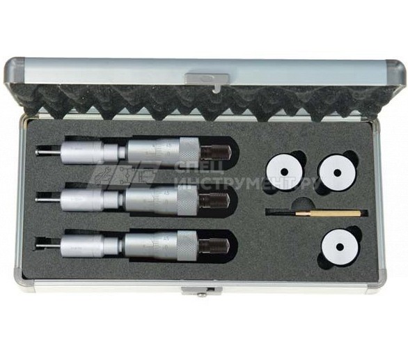 Набор нутромеров микрометрических трехточечных 0,001 мм, 3-6 мм, 3 предмета