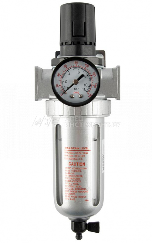 Фильтр для воздуха с регулятором давления 3\8\", 2500 л/мин, 10 мкм